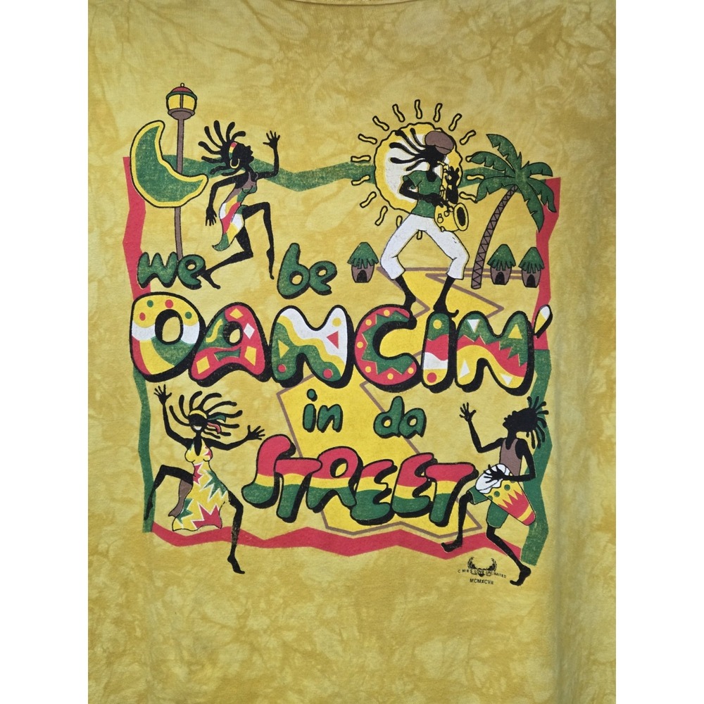 Vintage 1997 We Be Dancin In Da Street Tie Dye T Shirt One Size Reggae Jamaica - Picture 3 of 9